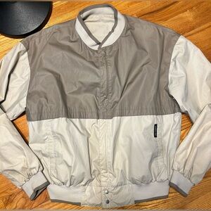 Vintage Members Only REVERSIBLE Beige and Cream Bomber Jacket size 44